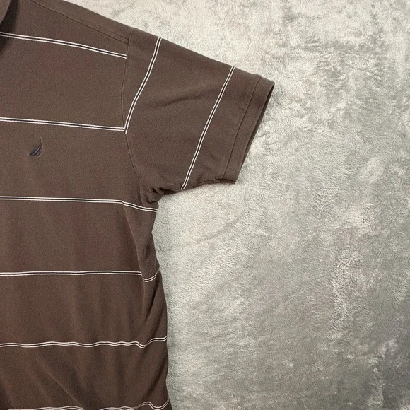 Nautica‎ Men's L Brown Striped Polo SS Cotton SEE DESCRIPTION - Picture 8 of 12